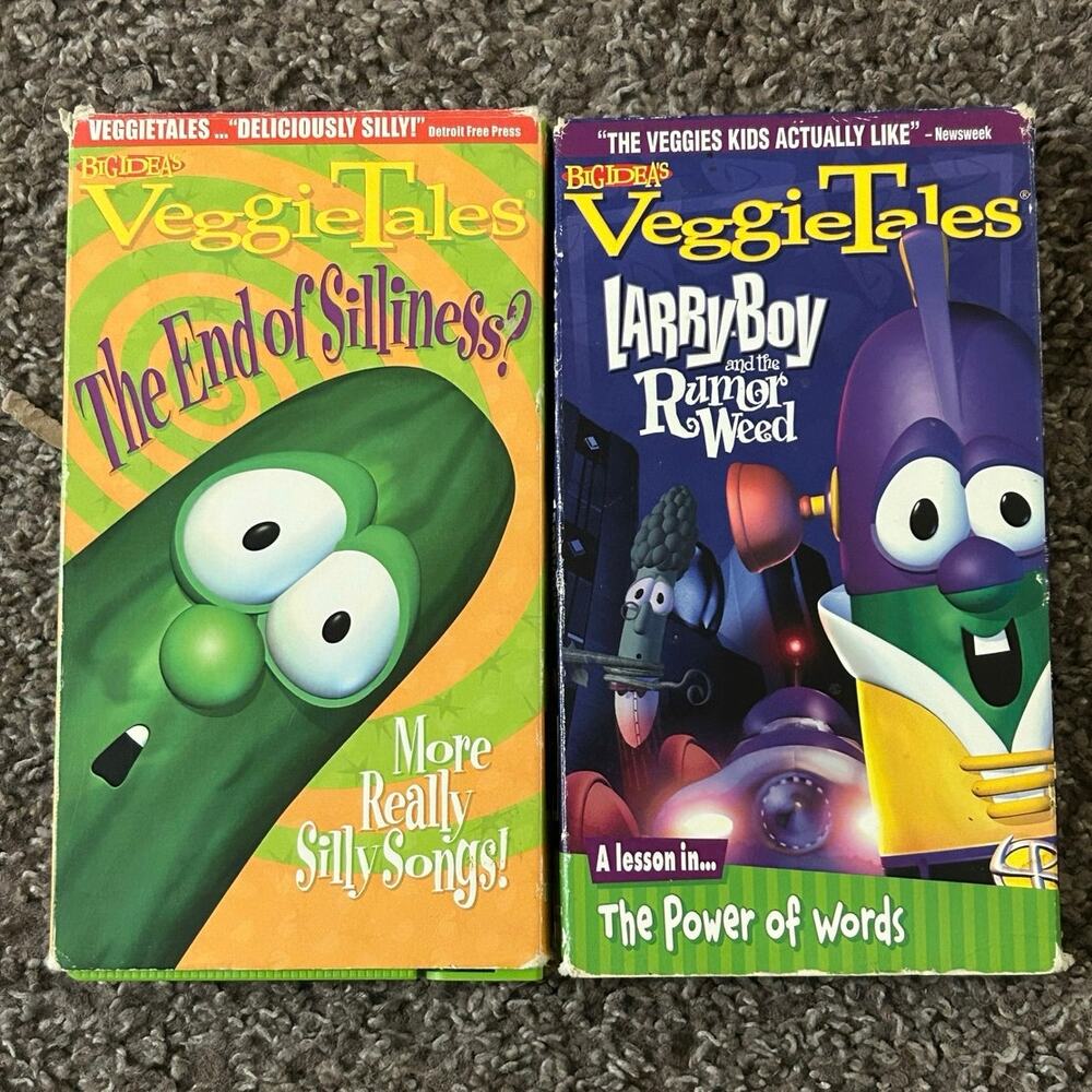 Veggie Tales The End of Silliness? (Green VHS) & Larry Boy & the Rumor Weed VHS